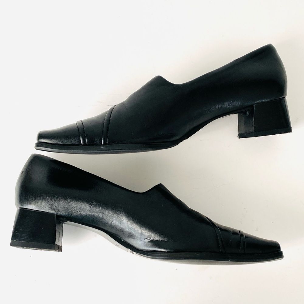 Paul Green Women’s Handcrafted Black Leather Block Heel Shoes UK Sz 5 (US 7.5) - Picture 4 of 13